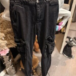 Urban Heritage Black Ankle Cropped Jeans